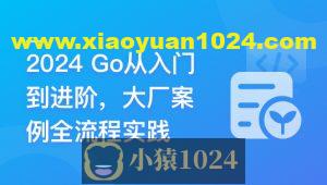 Go从入门到进阶,大厂案例全流程实践