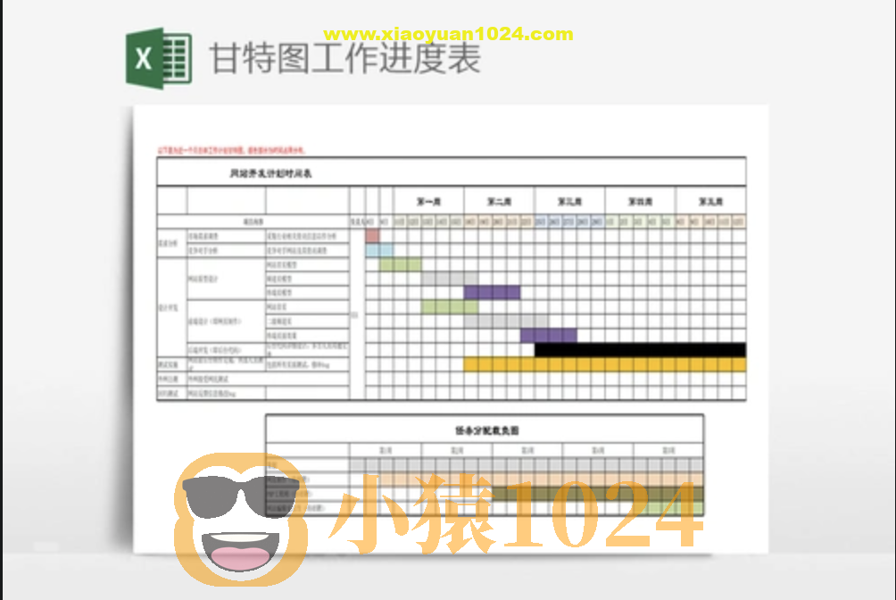 【学习办公】450套个人工作计划进度甘特图日程表Excel模板合集